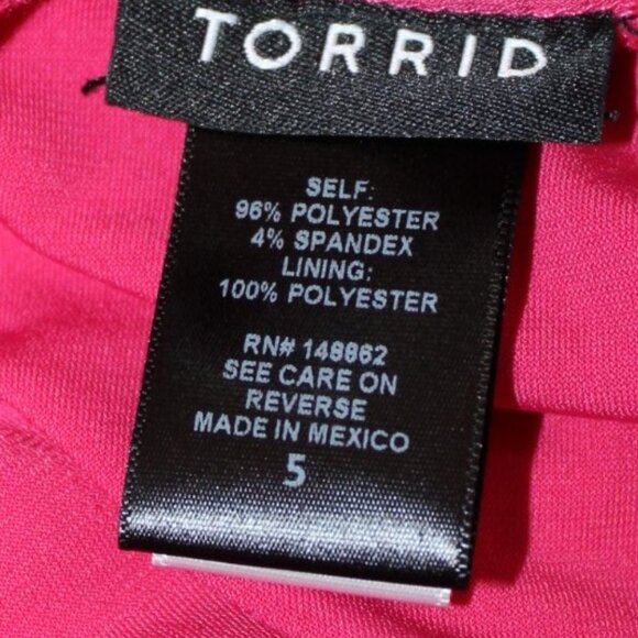 HOT PINK Fushia Raspberry Torrid Plus Size 5 Back Strappy Summer Shirt - EUC - Picture 12 of 12